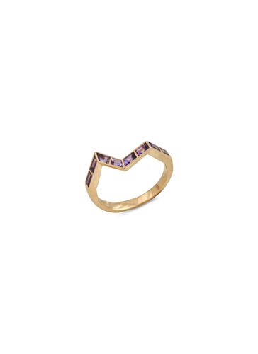 ‘Origami Ziggy' Purple Sapphire 18K Gold Step Ring - KAVANT & SHARART - Modalova