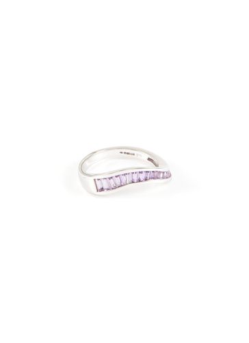 ‘Talay' Baguette Cut Purple Sapphire 18K White Gold Wave Ring - KAVANT & SHARART - Modalova