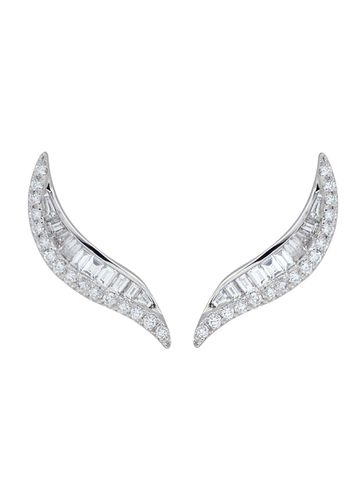 ‘Talay' Diamond 18K White Gold Wave Stud Earrings - KAVANT & SHARART - Modalova