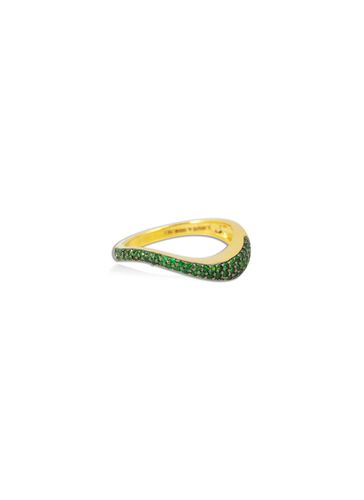 ‘Talay' Micro Tsavorite Pavé 18K Gold Wave Ring - KAVANT & SHARART - Modalova