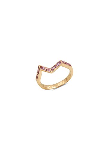 ‘Origami Ziggy' Pink Sapphire 18K Rose Gold Step Ring - KAVANT & SHARART - Modalova