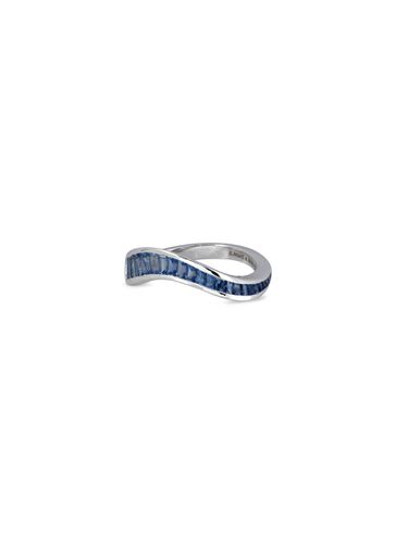 ‘Talay' Baguette Cut Sapphire 18K White Gold Wave Ring - KAVANT & SHARART - Modalova