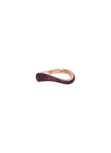 ‘Talay' Micro Ruby Pavé 18K Rose Gold Wave Ring - KAVANT & SHARART - Modalova