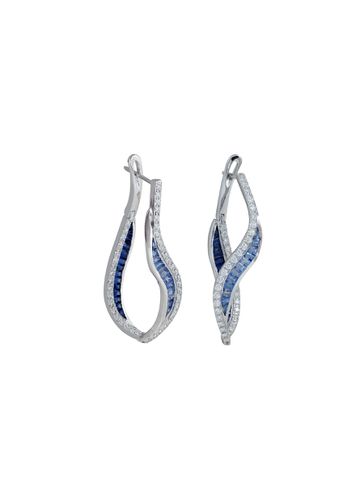 ‘Talay' Diamond Sapphire 18K White Gold Hoop Earrings - KAVANT & SHARART - Modalova