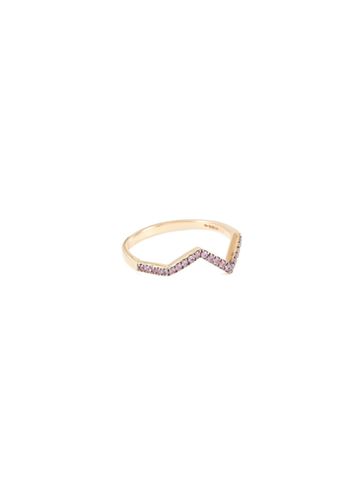 ‘Origami Ziggy' Micro Pink Sapphire 18K Rose Gold Ring - KAVANT & SHARART - Modalova