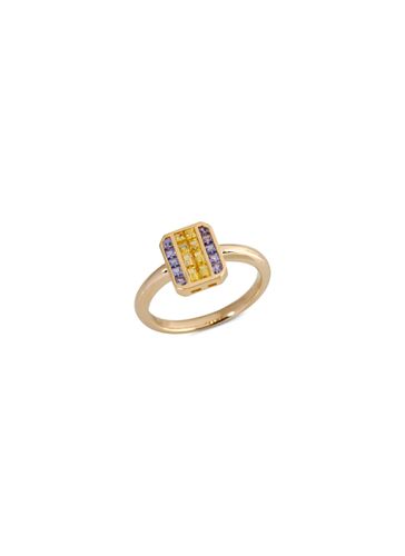 ‘GeoArt' Yellow And Purple Sapphire 18K Gold Ring - KAVANT & SHARART - Modalova