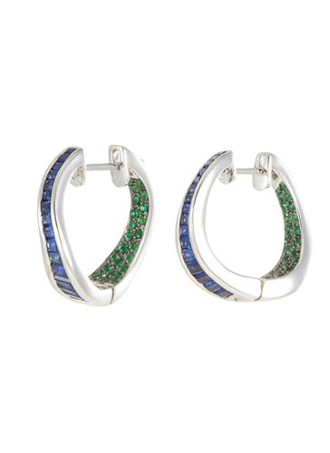 ‘Talay' Sapphire Tsavorite 18K White Gold Wave Earrings - KAVANT & SHARART - Modalova