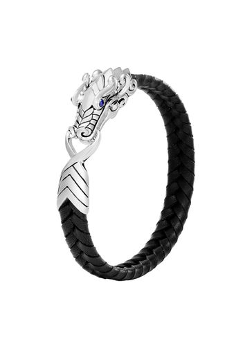 Legends Naga Silver Bracelet on 10mm Braided Black Leather - JOHN HARDY - Modalova