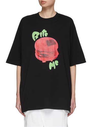 Bite Me Burger Print Oversized Crewneck T-Shirt - ACNE STUDIOS - Modalova