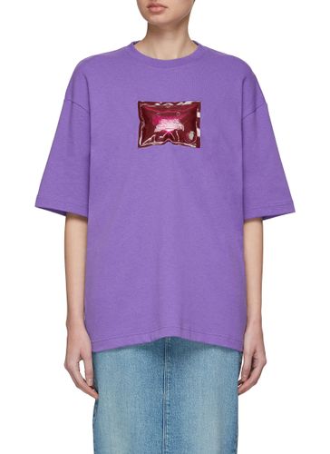 Inflatable Face Patch Oversized Crewneck T-Shirt - ACNE STUDIOS - Modalova