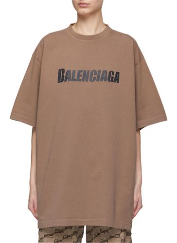 Logo Print Oversized Boxy T-Shirt - BALENCIAGA - Modalova