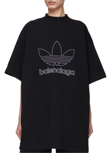 X adidas Trefoil Logo Print Cotton Oversized T-Shirt - BALENCIAGA - Modalova
