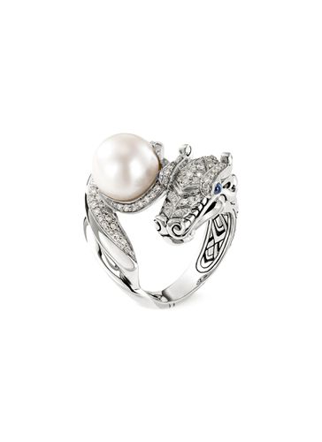 ‘Legends Naga' Diamond Sapphire Freshwater Pearl Silver Ring - JOHN HARDY - Modalova