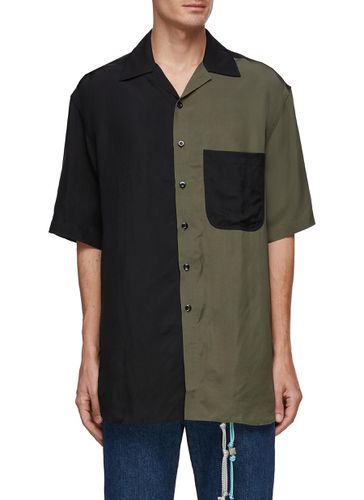 Two Tone Oversized Button Up Shirt - SONG FOR THE MUTE - Modalova