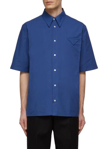 Triangular Pocket Side Stitch Detail Short Sleeve Cotton Button Up Shirt - BOTTEGA VENETA - Modalova