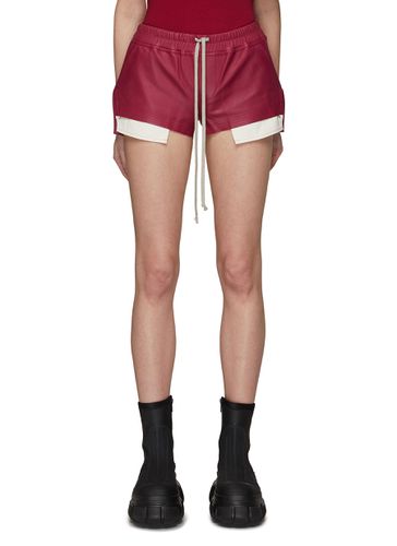 Visible Pocket Lining Drawstring Waist Leather Boxer Shorts - RICK OWENS - Modalova