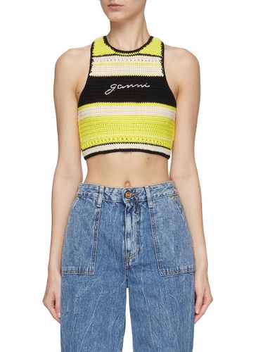 CROCHET RACERBACK CROPPED TOP - GANNI - Modalova