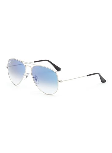 Gradient Blue Lens Silver Toned Metal Aviator Sunglasses - RAY BAN - Modalova