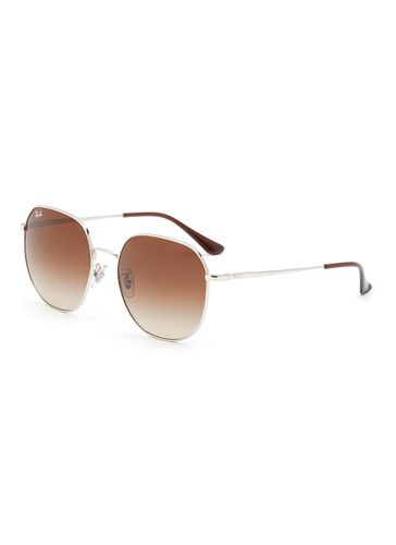 Gradient Brown Lens Silver Toned Metal Aviator Sunglasses - RAY BAN - Modalova