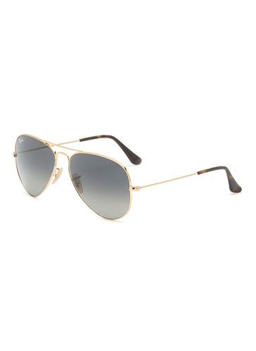 Gradient Grey Lens Gold Toned Metal Aviator Sunglasses - RAY BAN - Modalova