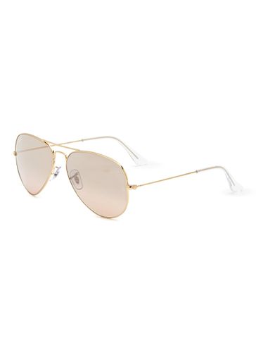 Gradient Pink Lens Gold Toned Metal Aviator Sunglasses - RAY BAN - Modalova