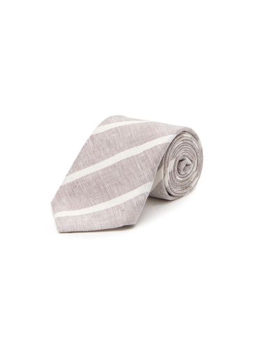Striped Linen Tie - BRUNELLO CUCINELLI - Modalova