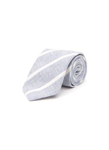 Striped Linen Tie - BRUNELLO CUCINELLI - Modalova
