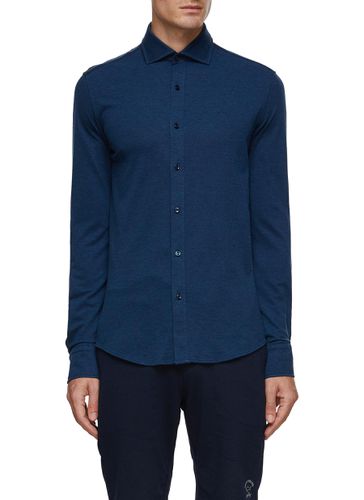 Wide Collar Cotton Jersey Shirt - PAUL & SHARK - Modalova