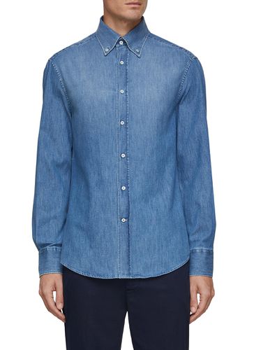 LONG SLEEVE BUTTON DOWN DENIM SHIRT - BRUNELLO CUCINELLI - Modalova