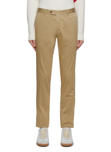 Flat Front Cropped Leg Cotton Chinos - PT TORINO - Modalova