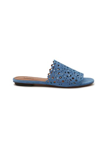 ‘Vienne' Perforated Strap Suede Slides - ALAÏA - Modalova