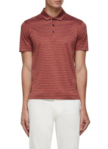 Striped Cotton Polo Shirt - CANALI - Modalova
