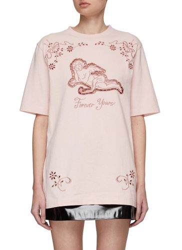 Angel Graphic Broderie Anglaise Crewneck T-Shirt - ACNE STUDIOS - Modalova