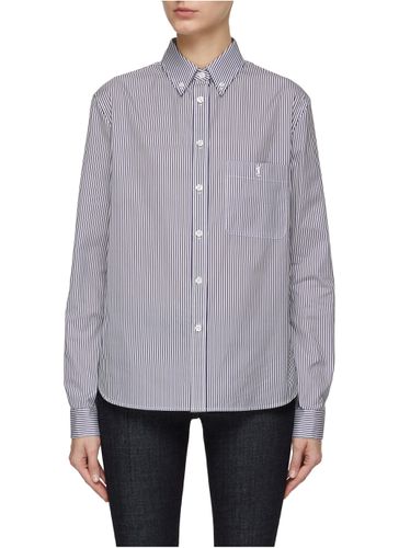 Striped Cotton Unisex Fit Button Down Shirt - SAINT LAURENT - Modalova