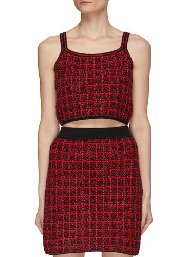 Tweed Knit Cropped Tank Top - CRUSH COLLECTION - Modalova