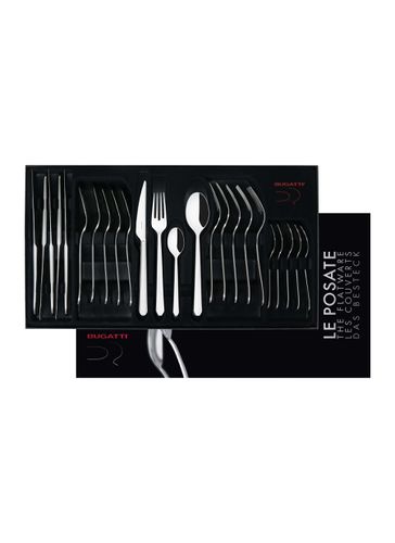 ‘Ottagonale' Full Cutlery Set of 24 − Chromed - CASA BUGATTI - Modalova