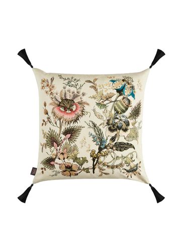 Flora Fantasia Large Tassel Cotton Linen Blend Cushion − Ecru - HOUSE OF HACKNEY - Modalova