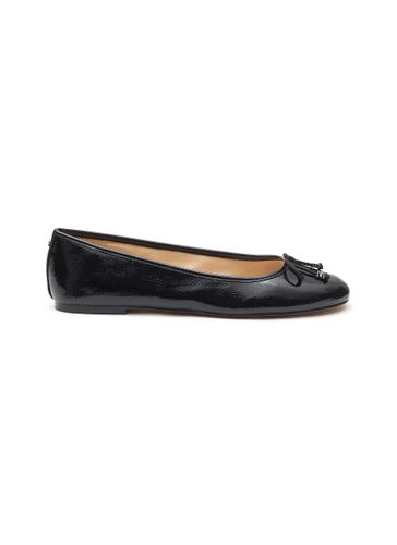 ‘Felicia Luxe' Logo Bow Appliqué Round Toe Patent Leather Ballerina Flats - SAM EDELMAN - Modalova