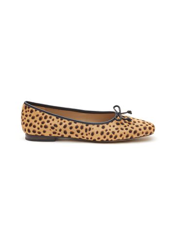 ‘Meadow' Cheetah Print Logo Bow Appliqué Square Toe Ballerina Flats - SAM EDELMAN - Modalova