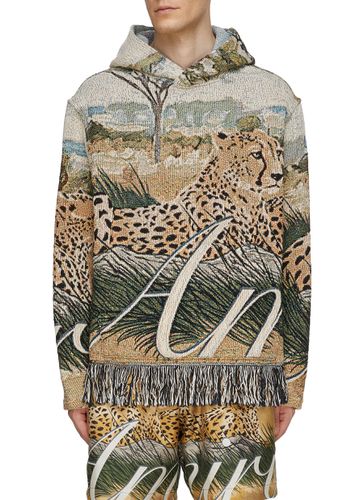 Cheetah Tapestry Fringed Hem Hoodie - AMIRI - Modalova