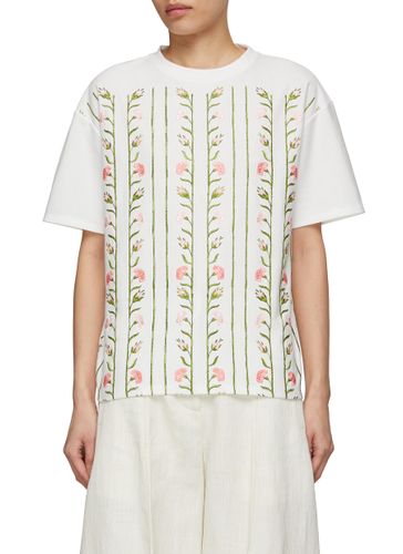 Floral Embroidery Crewneck T-Shirt - GIAMBATTISTA VALLI - Modalova