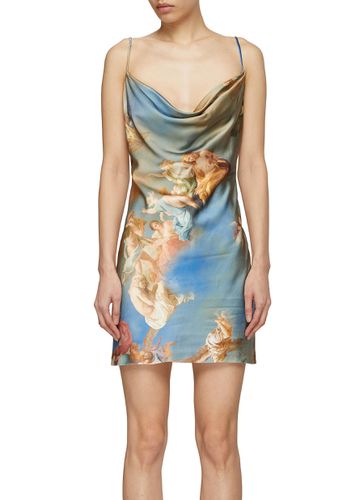 Classical Painting Print Cowl Neck Babydoll Dress - BALMAIN - Modalova