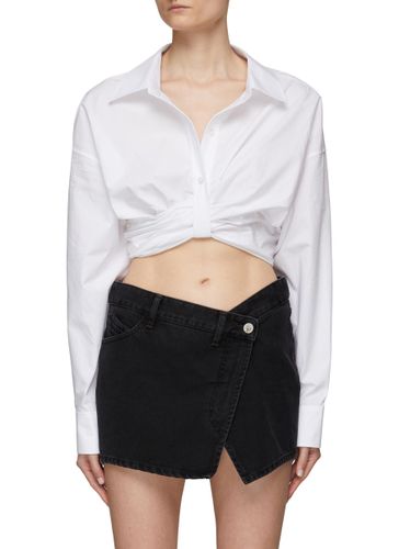Ruched Detail Cropped Button Up Shirt - T BY ALEXANDER WANG - Modalova