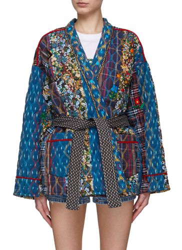‘El Paso Blue Cut' Belted Cotton Kimono - MONOKI - Modalova