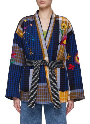 ‘Midnight Crush' Belted Cotton Kimono - MONOKI - Modalova