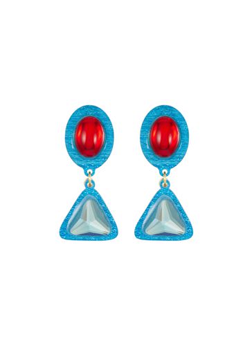 Acrylic Glass Beads Clip On Chandelier Earrings - MERCEDES SALAZAR - Modalova