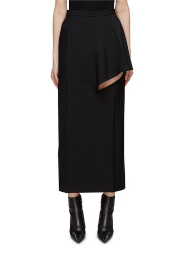 Asymmetric Cut Out Wool Tailored Maxi Skirt - ALEXANDER MCQUEEN - Modalova