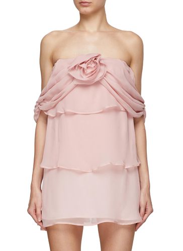 Rose Appliqué Off Shoulder Mini Dress - BERNADETTE - Modalova