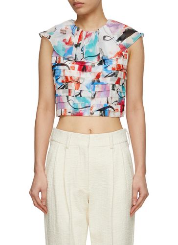 Printed Cropped Silk Top - SOONIL - Modalova