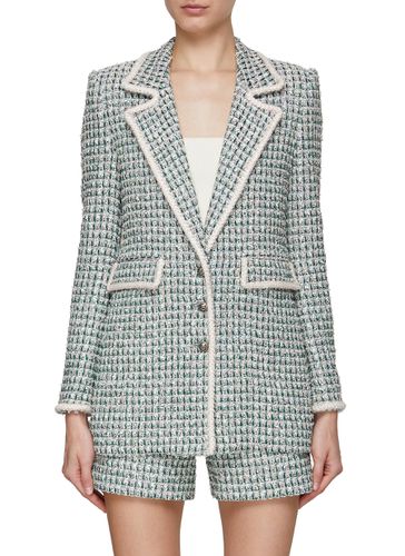 Sequin Embellished Trim Tweed Blazer - SOONIL - Modalova